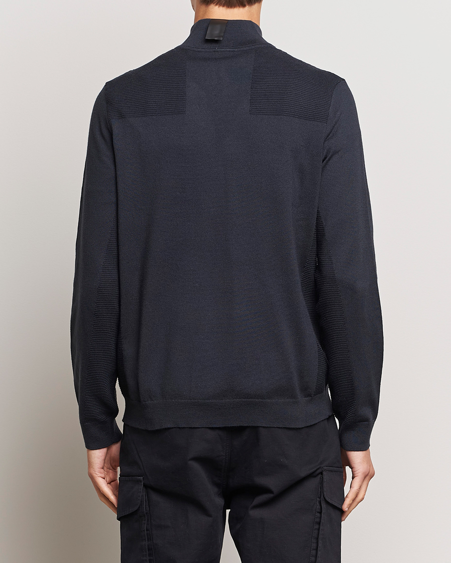 Mies | Puserot | BOSS GREEN | Momentum Knitted Half Zip Dark Blue