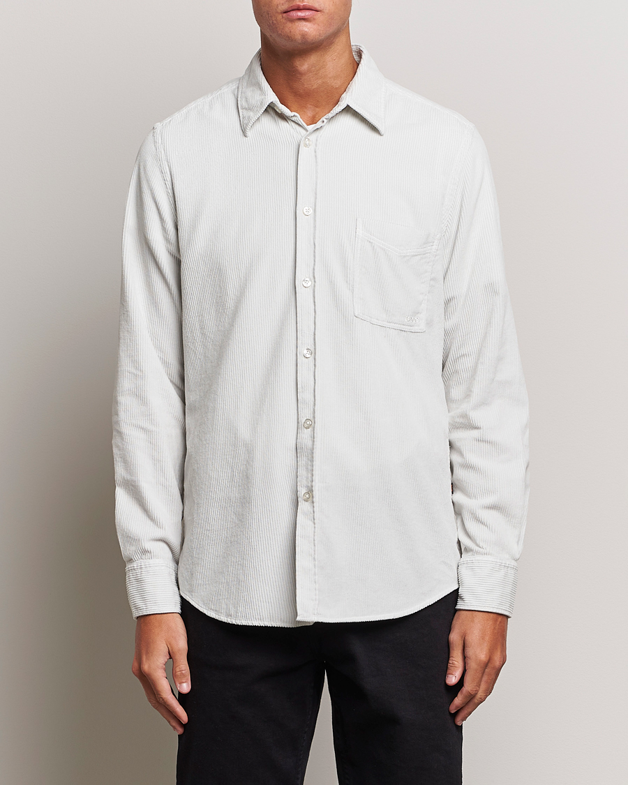 Mies | Vakosamettipaidat | BOSS ORANGE | Relegant Corduroy Shirt Light Grey