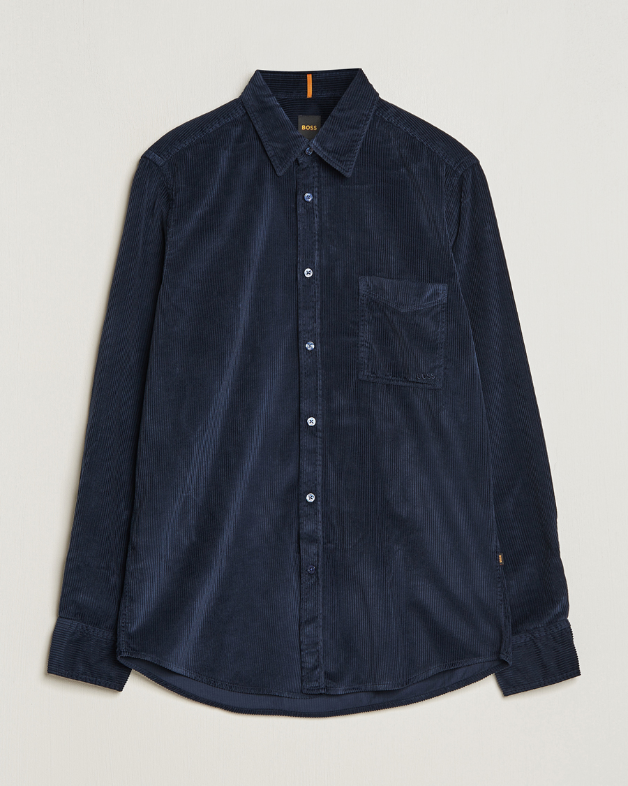 Mies |  | BOSS ORANGE | Relegant Corduroy Shirt Dark Blue