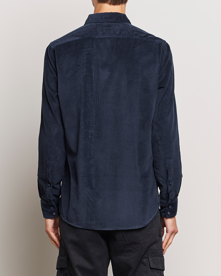 Mies | Kauluspaidat | BOSS ORANGE | Relegant Corduroy Shirt Dark Blue
