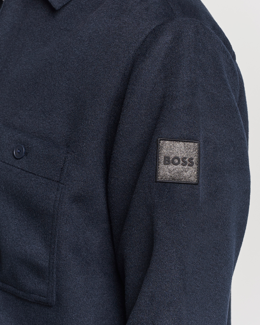 Mies | Kauluspaidat | BOSS ORANGE | Locky Overshirt Dark Blue