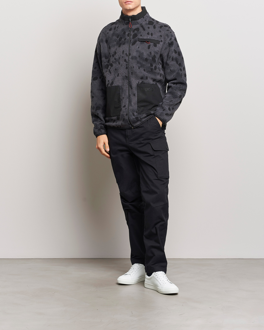 Mies | Puserot | HUGO | Deleriac Teddy Full Zip Dark Grey
