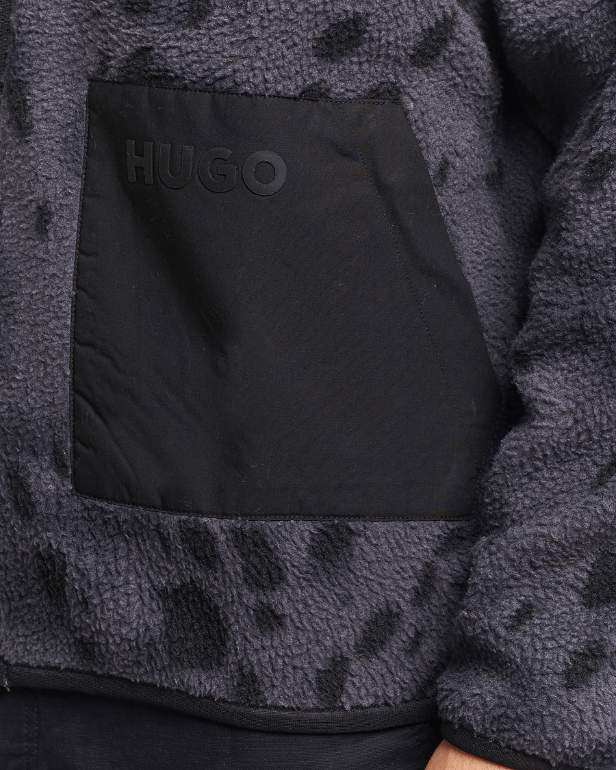 Mies | Puserot | HUGO | Deleriac Teddy Full Zip Dark Grey