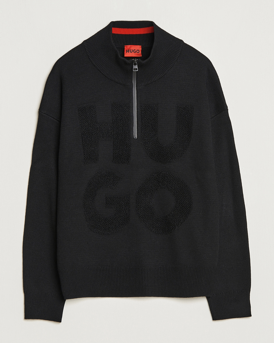 Mies |  | HUGO | Sonel Knitted Half Zip Black