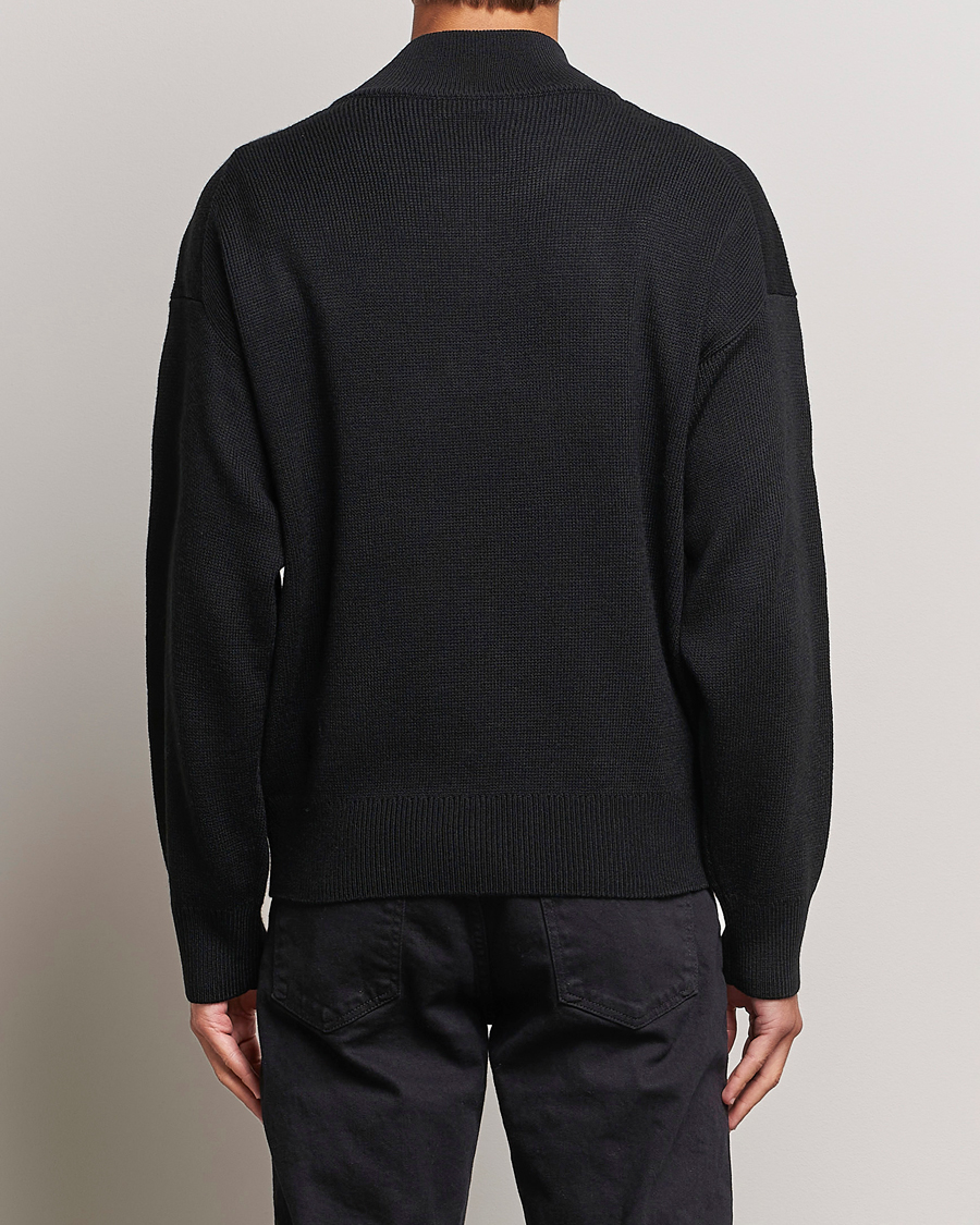 Mies | Puserot | HUGO | Sonel Knitted Half Zip Black