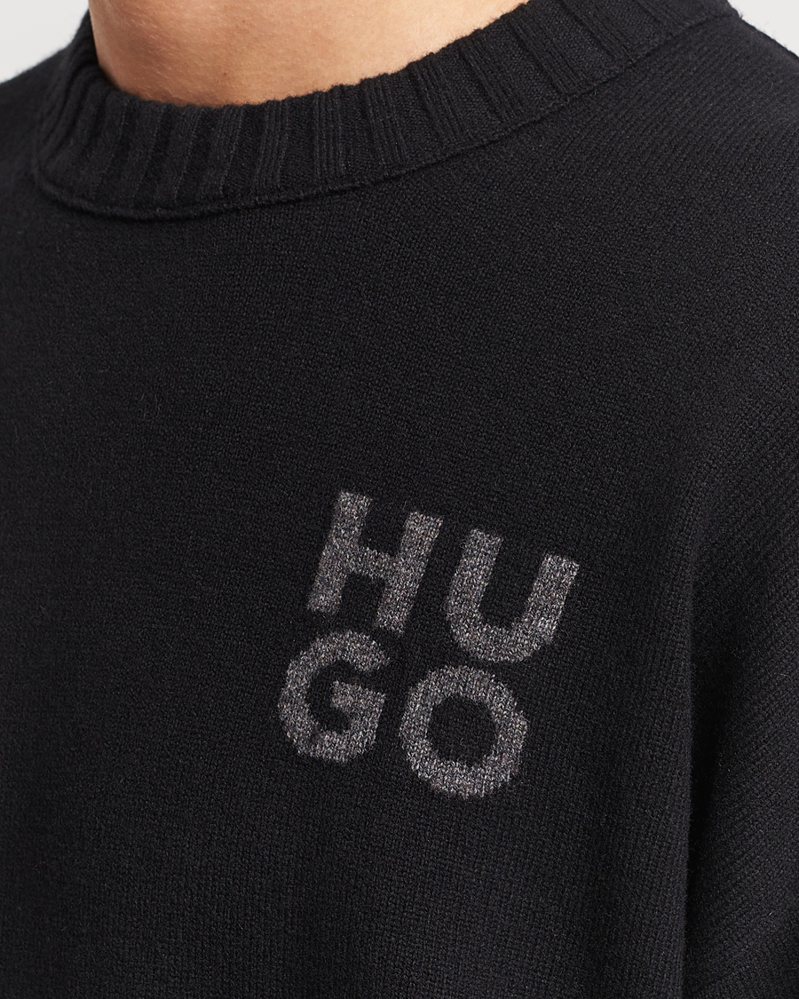 Mies | Puserot | HUGO | San Cassio Knitted Sweater Black