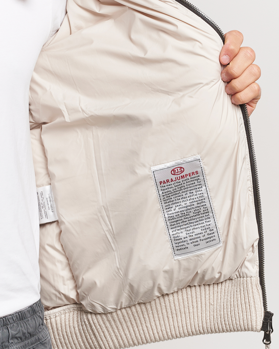 Mies | Takit | Parajumpers | Great Aran Knitted Hybrid Jacket Bone