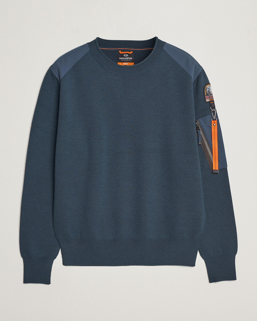 Mies | Puserot | Parajumpers | Braw Rescue Knitted Crew Neck Dark Avio