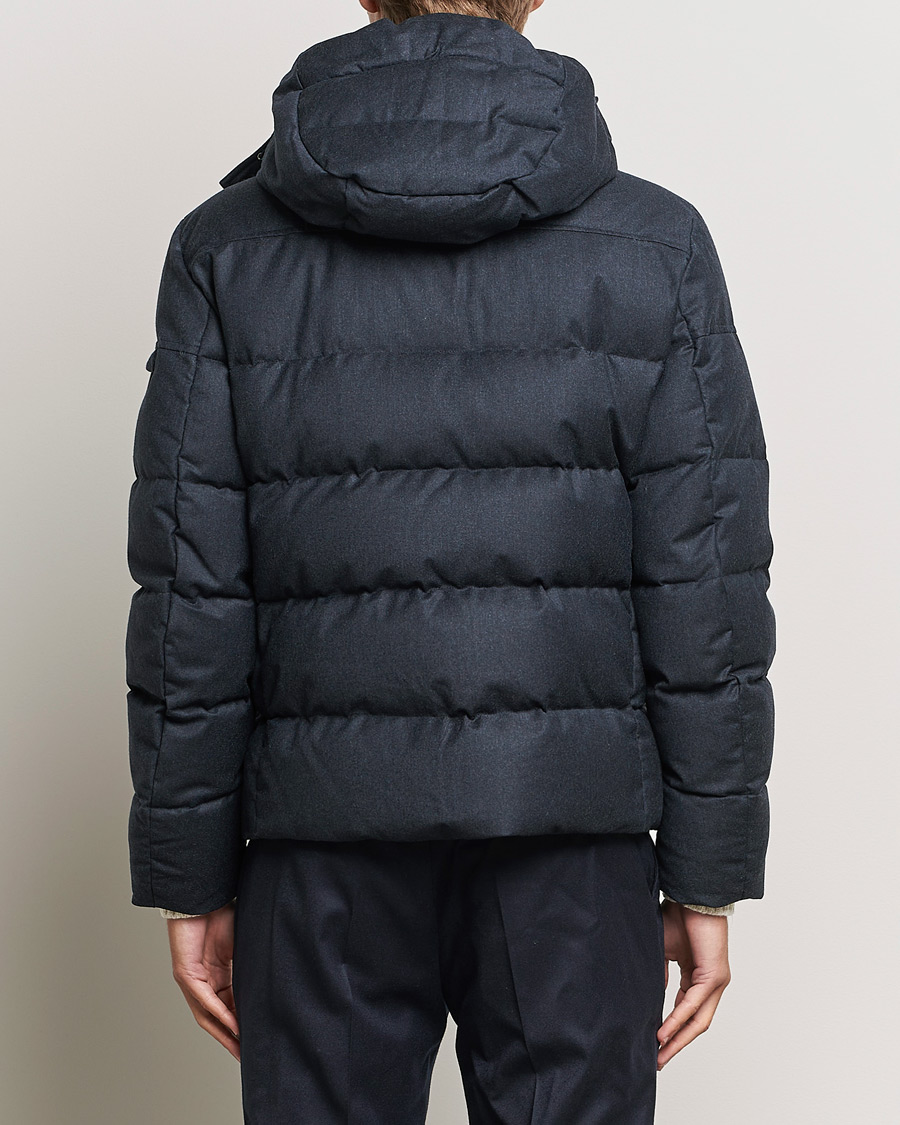 Mies | Takit | MooRER | Brett Wool/Cashmere Hooded Jacket Blue Grey