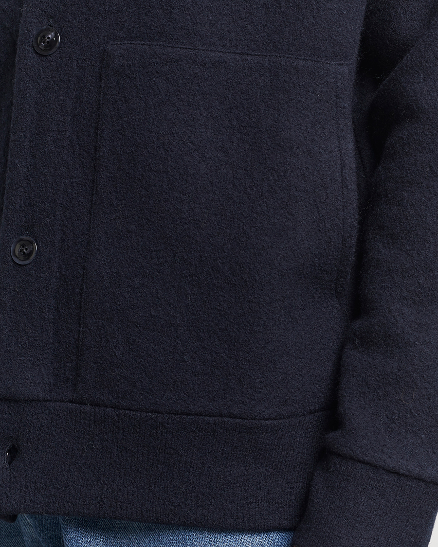 Mies | Puserot | NN07 | Ice Boiled Wool Cardigan Navy Blue