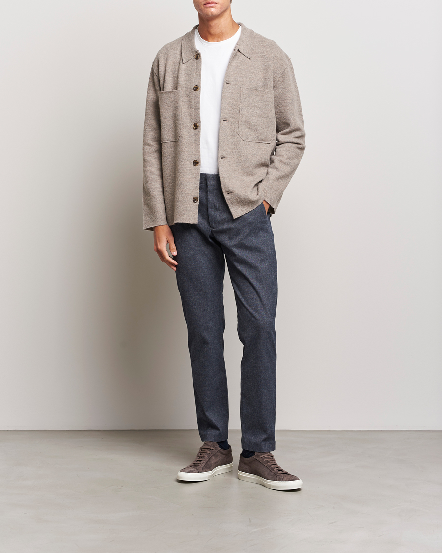 Mies | Puserot | NN07 | Jonas Boiled Wool Cardigan Khaki Beige