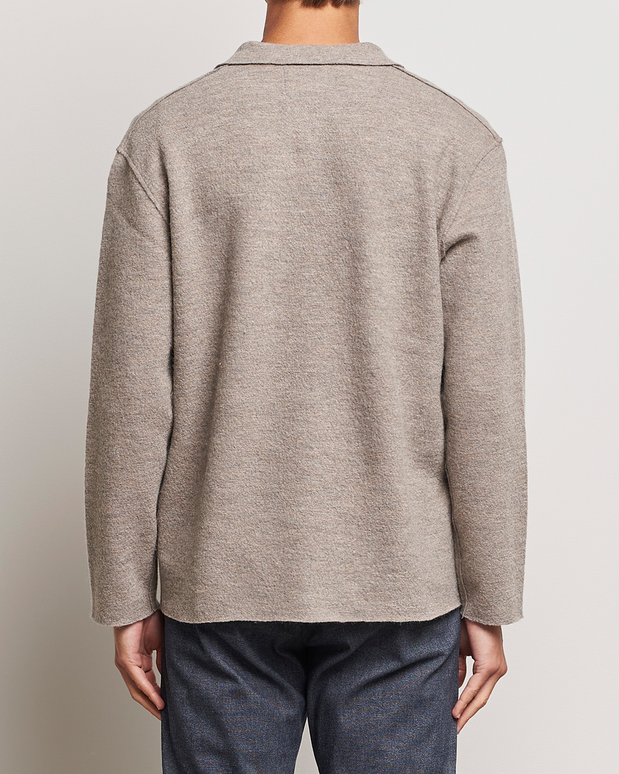 Mies | Puserot | NN07 | Jonas Boiled Wool Cardigan Khaki Beige