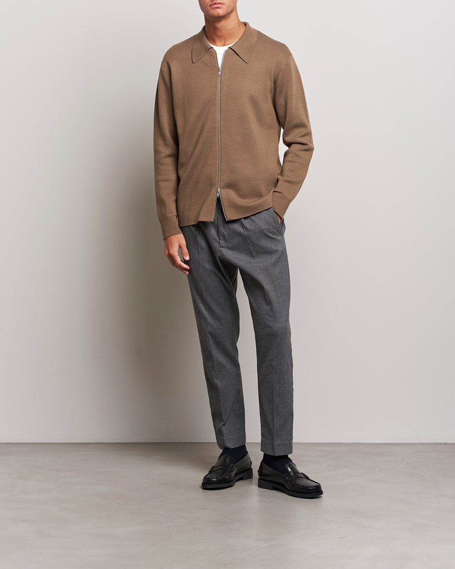 Mies | Puserot | NN07 | Harald Knitted Full Zip Shitake