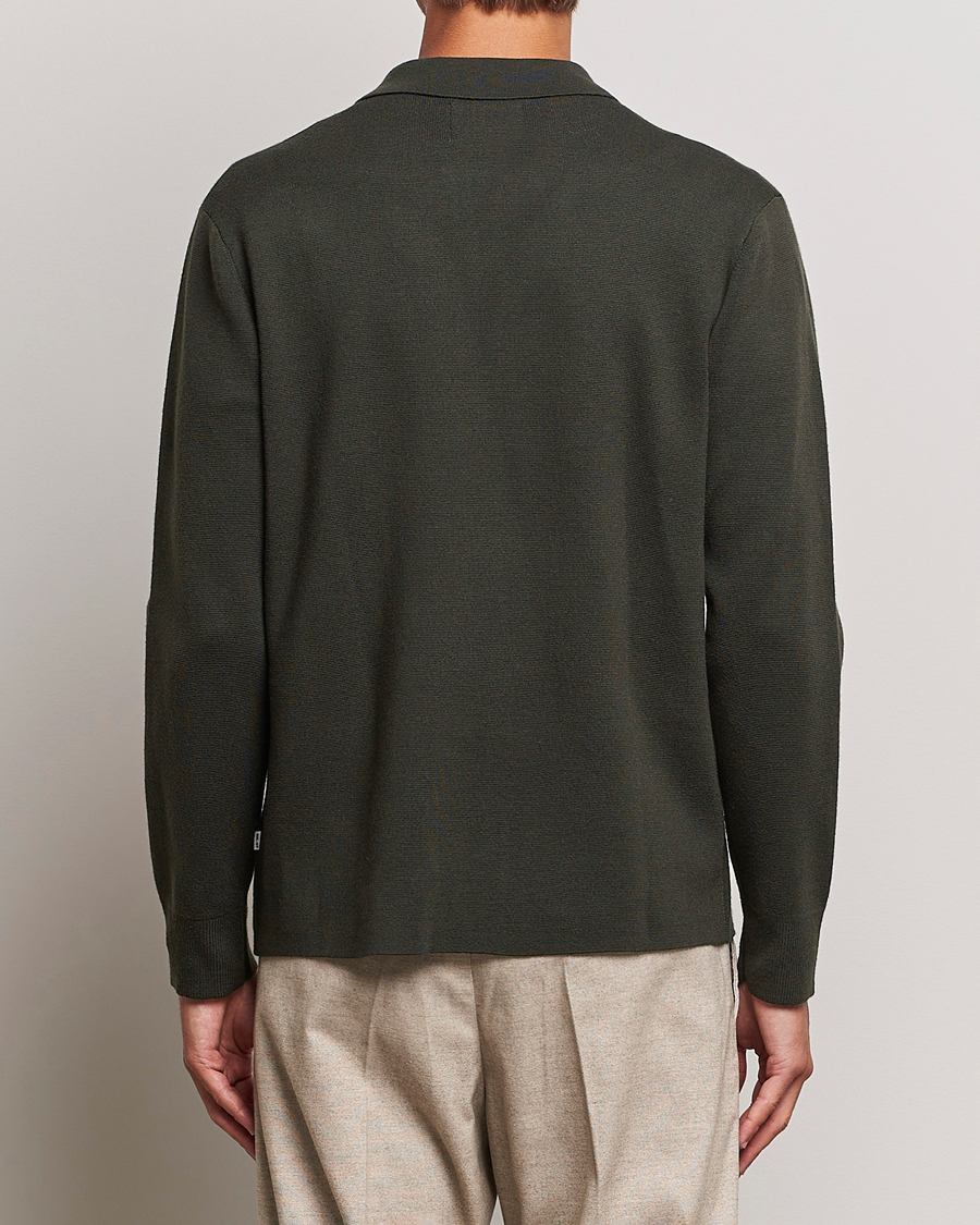 Mies | Puserot | NN07 | Harald Knitted Full Zip Dark Green