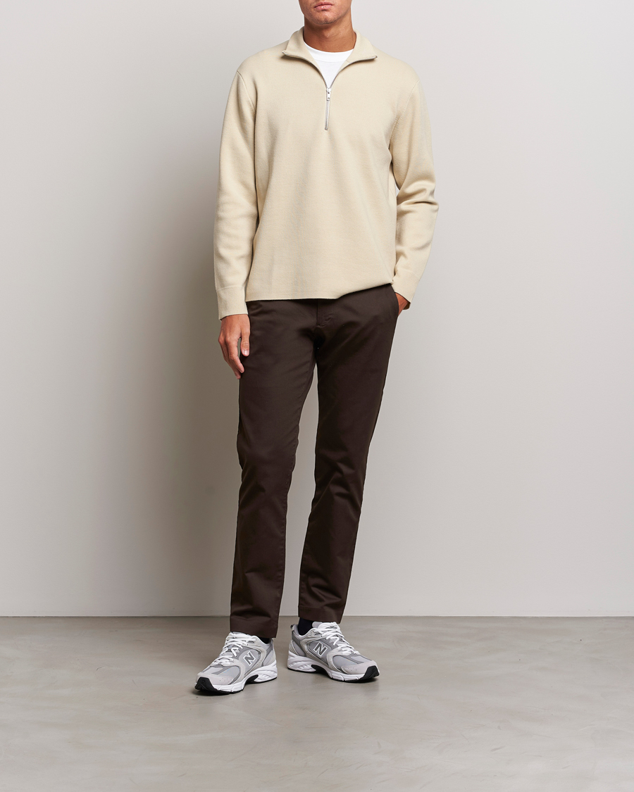 Mies | Puserot | NN07 | Harald Cotton/Modal Half Zip Ecru
