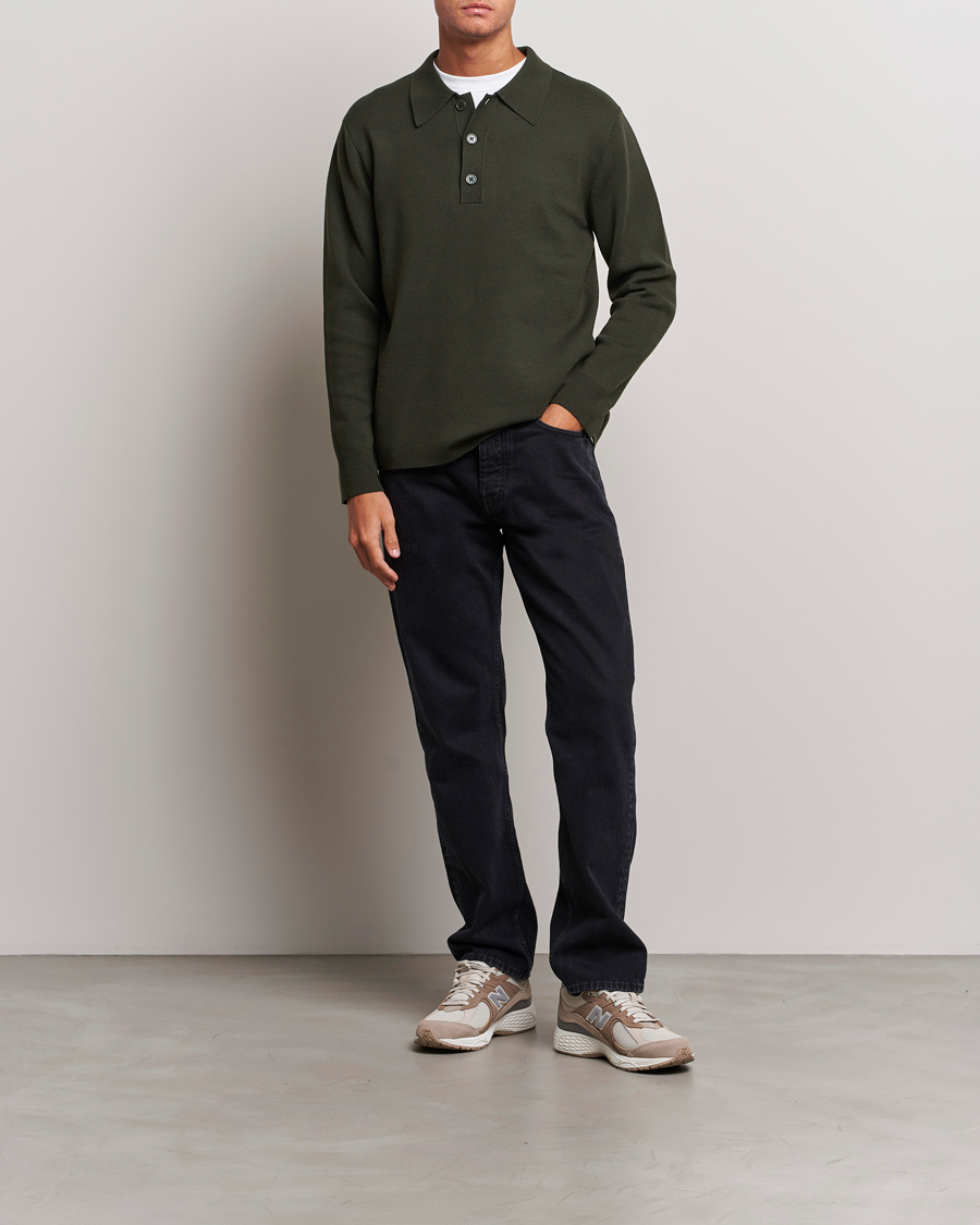 Mies | Puserot | NN07 | Harald Knitted Polo Dark Green