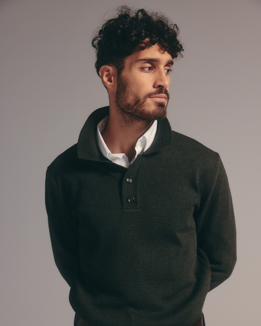 Mies | Puserot | NN07 | Harald Knitted Polo Dark Green