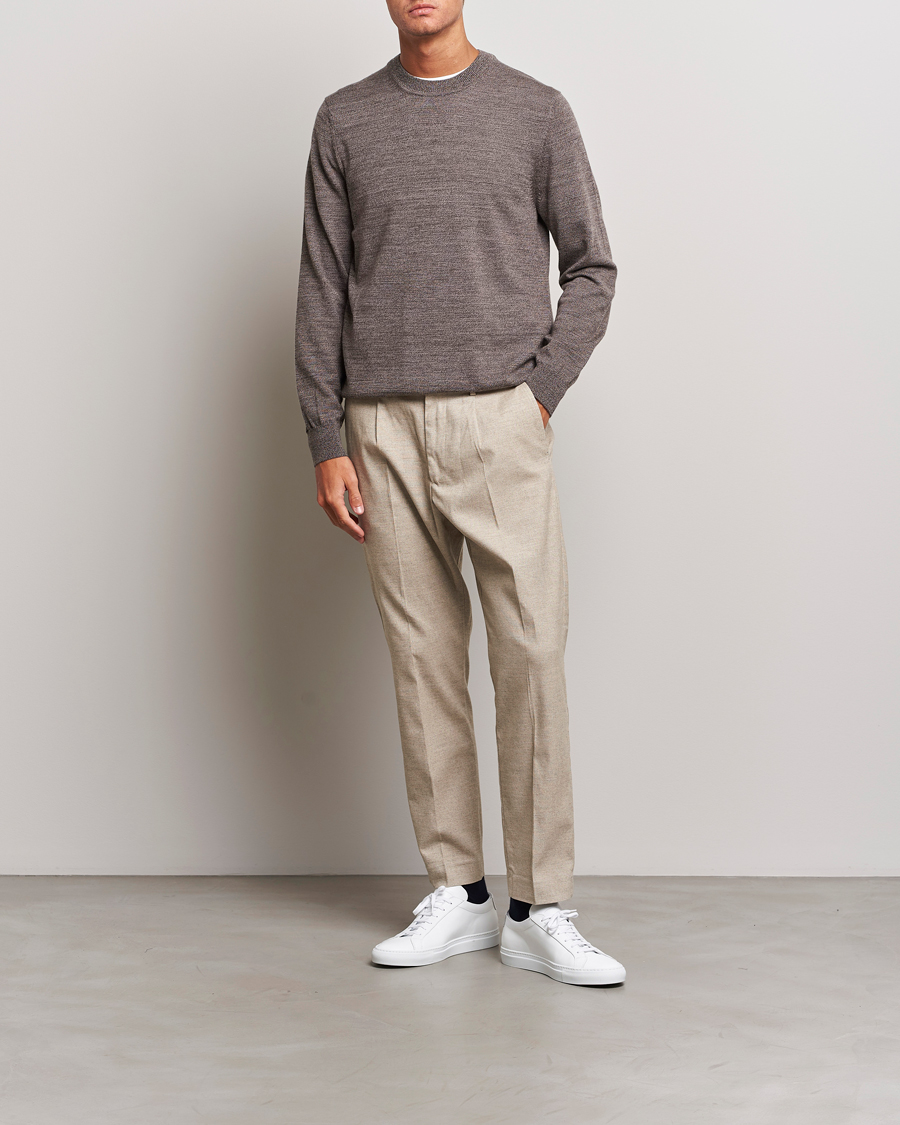 Mies | Puserot | NN07 | Ted Merino Crew Neck Pullover Shitake