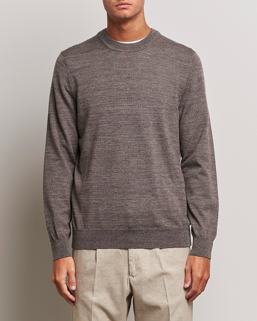 Mies | Puserot | NN07 | Ted Merino Crew Neck Pullover Shitake