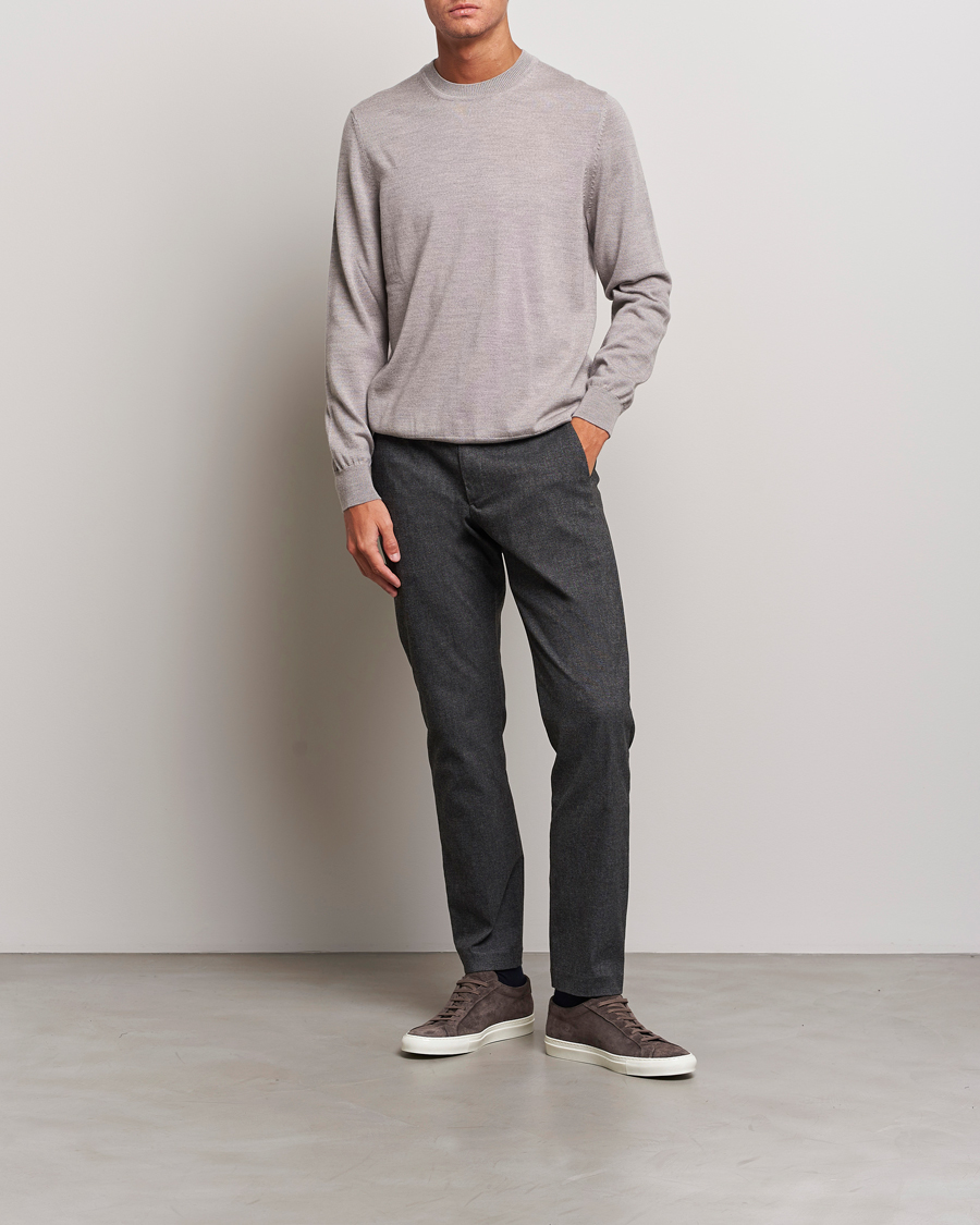 Mies | Puserot | NN07 | Ted Merino Crew Neck Pullover Stone Melange