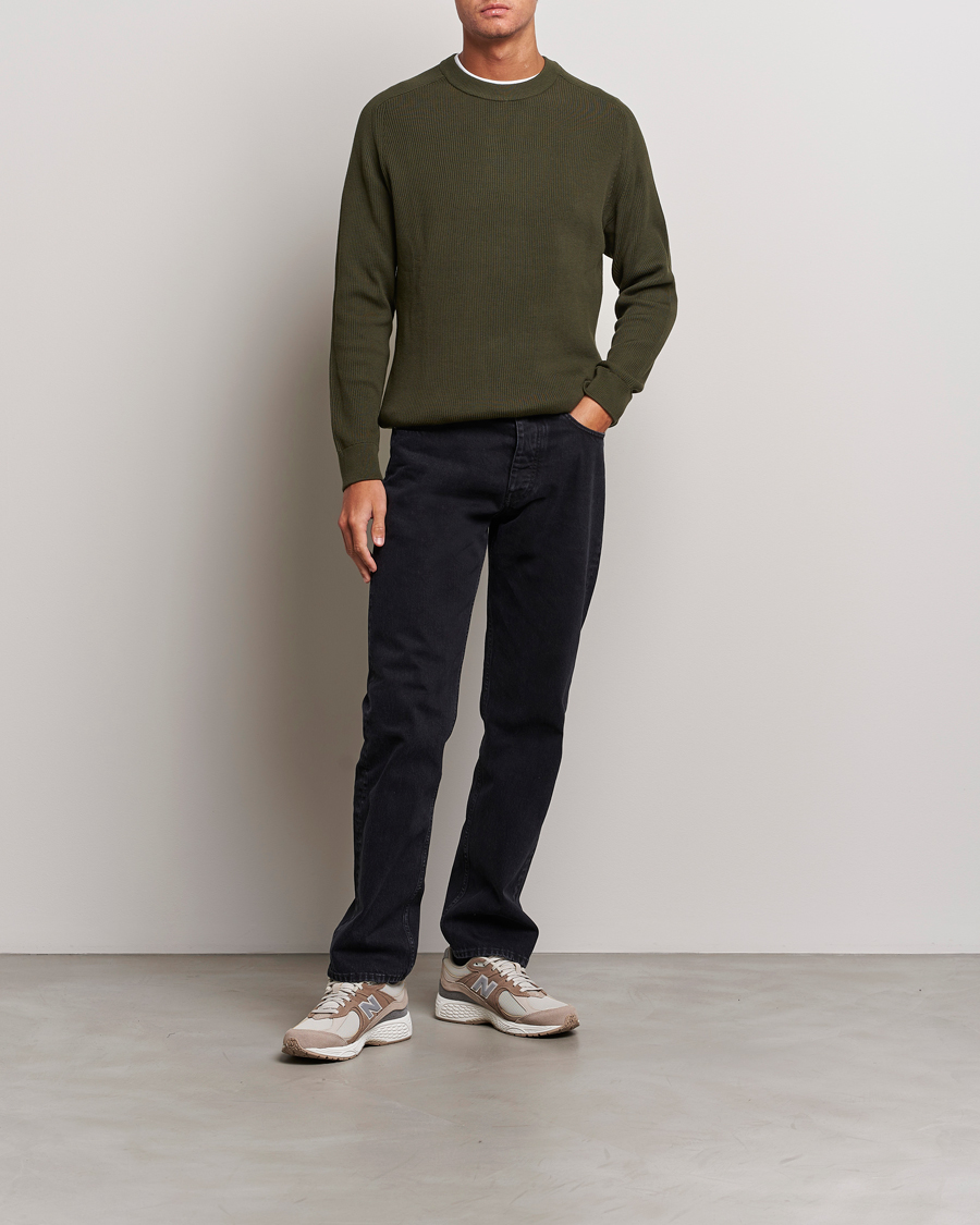 Mies | Puserot | NN07 | Kevin Cotton Knitted Sweater Deep Green