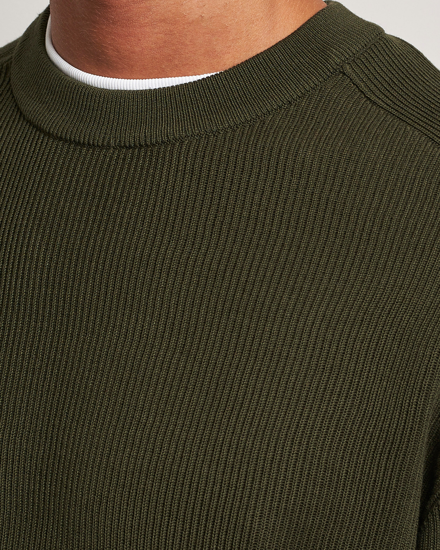 Mies | Puserot | NN07 | Kevin Cotton Knitted Sweater Deep Green
