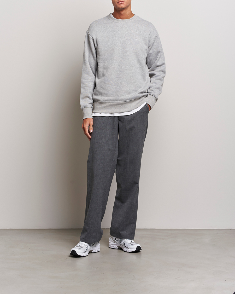 Mies | Puserot | NN07 | Briggs Logo Crew Neck Sweatshirt Light Grey Melange