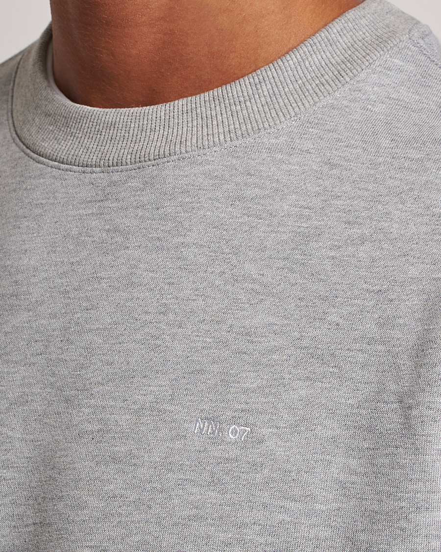 Mies | Puserot | NN07 | Briggs Logo Crew Neck Sweatshirt Light Grey Melange