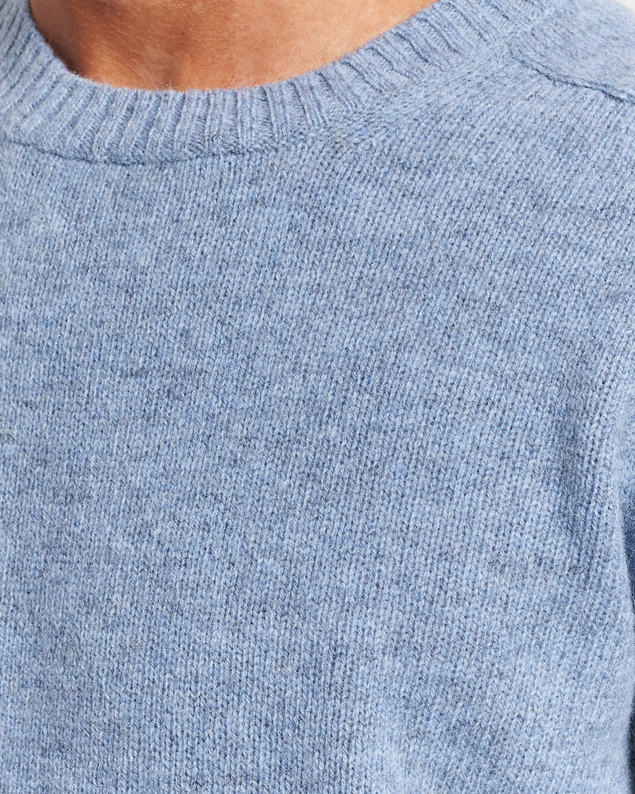 Mies | Puserot | NN07 | Nathan Brushed Crew Neck Light Blue Melange