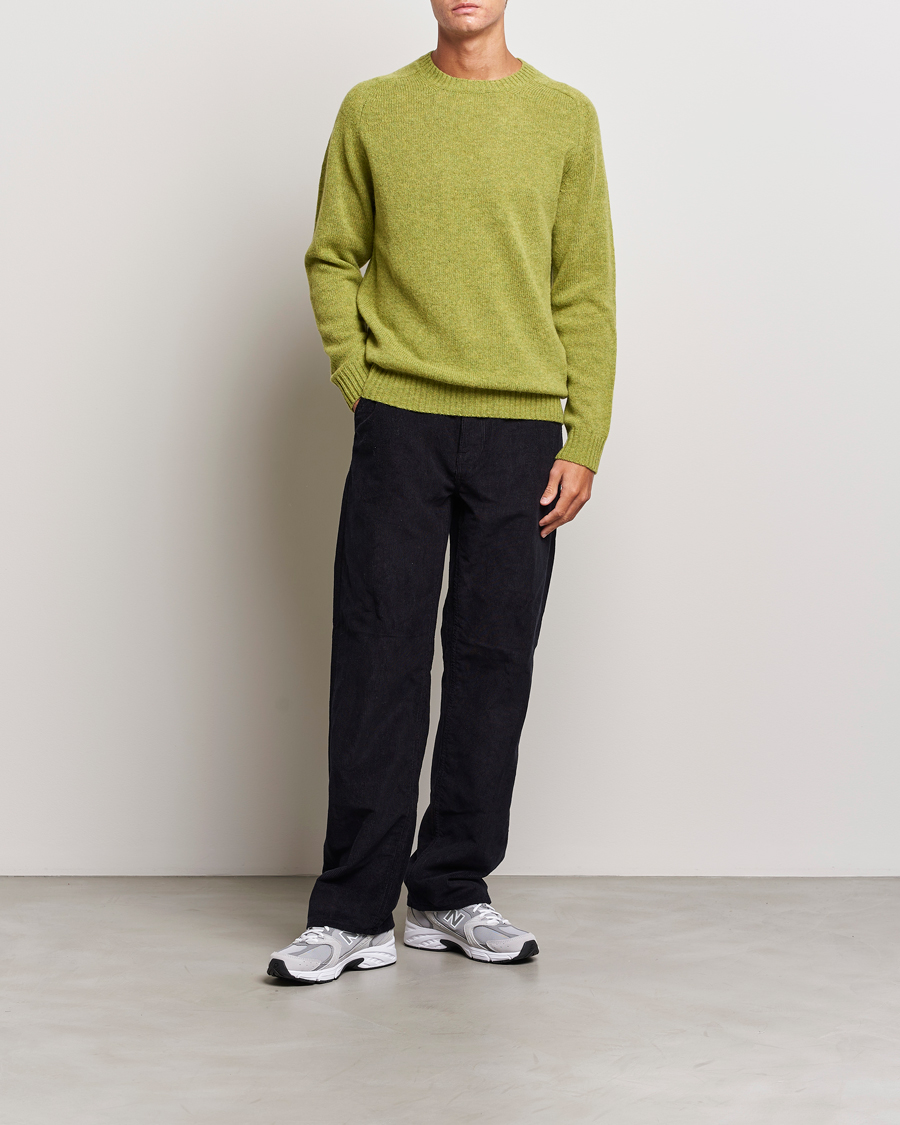 Mies | Puserot | NN07 | Nathan Brushed Crew Neck Daiquiri Green