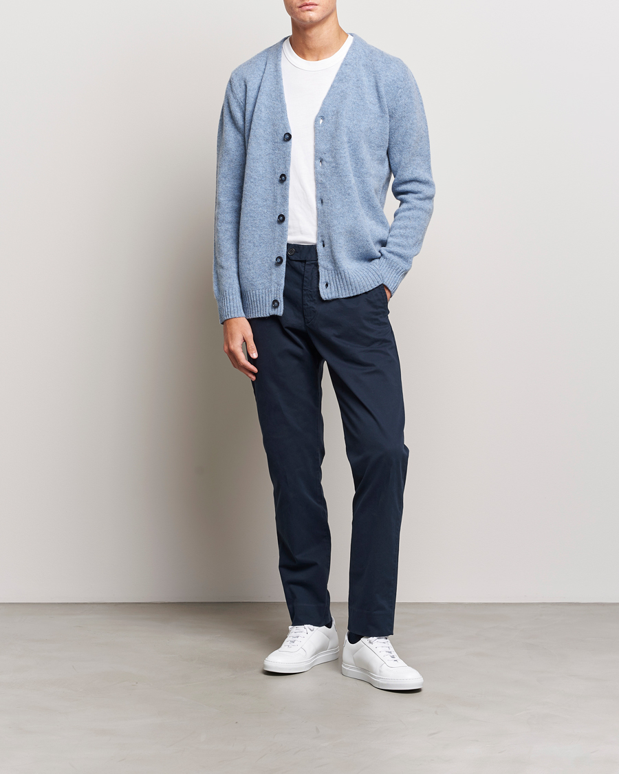 Mies | Puserot | NN07 | Nathan Brushed Cardigan Light Blue Melange