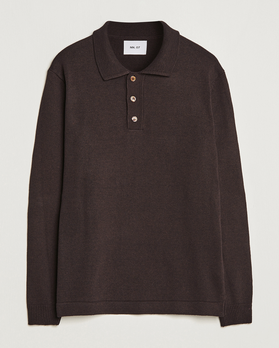 Mies | Puserot | NN07 | Vito Knitted Polo Demitasse Brown