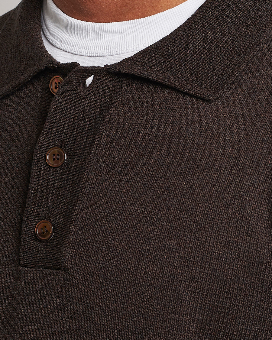 Mies | Puserot | NN07 | Vito Knitted Polo Demitasse Brown