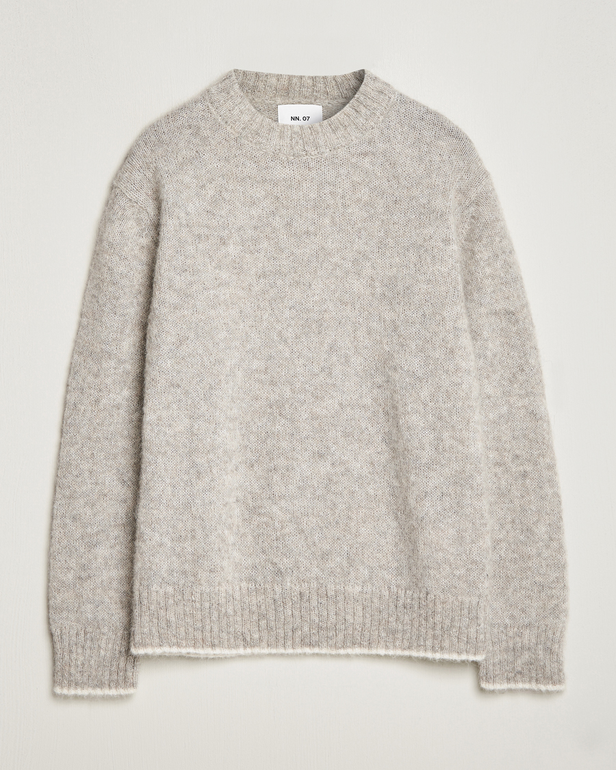 Mies | Puserot | NN07 | Jack Wool Crew Neck Sweater Light Grey Melange