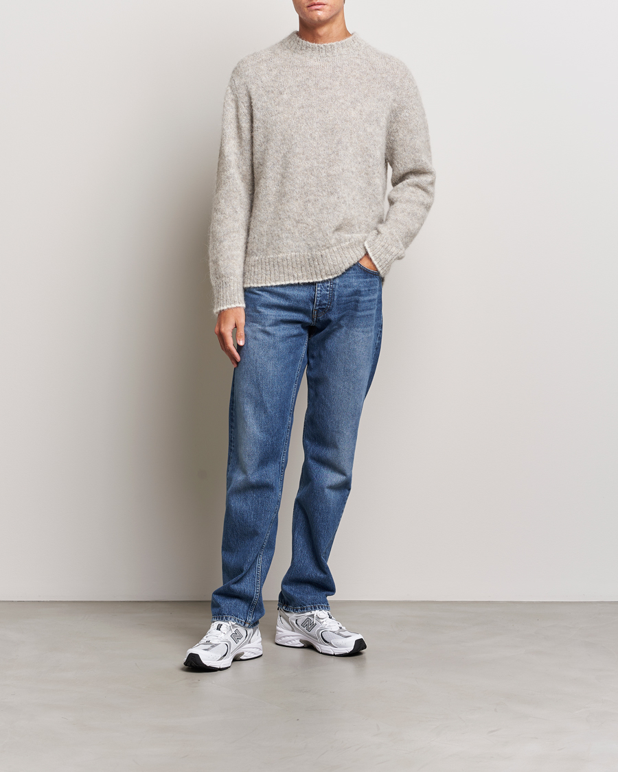 Mies | Puserot | NN07 | Jack Wool Crew Neck Sweater Light Grey Melange