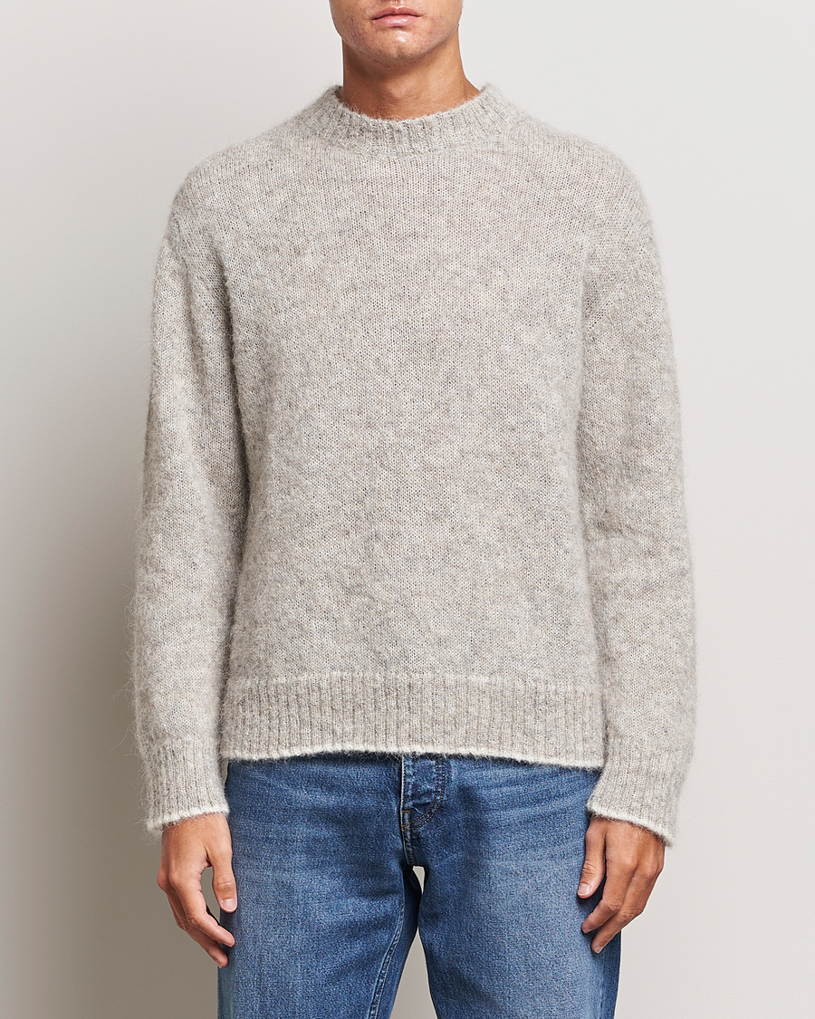 Mies | Puserot | NN07 | Jack Wool Crew Neck Sweater Light Grey Melange