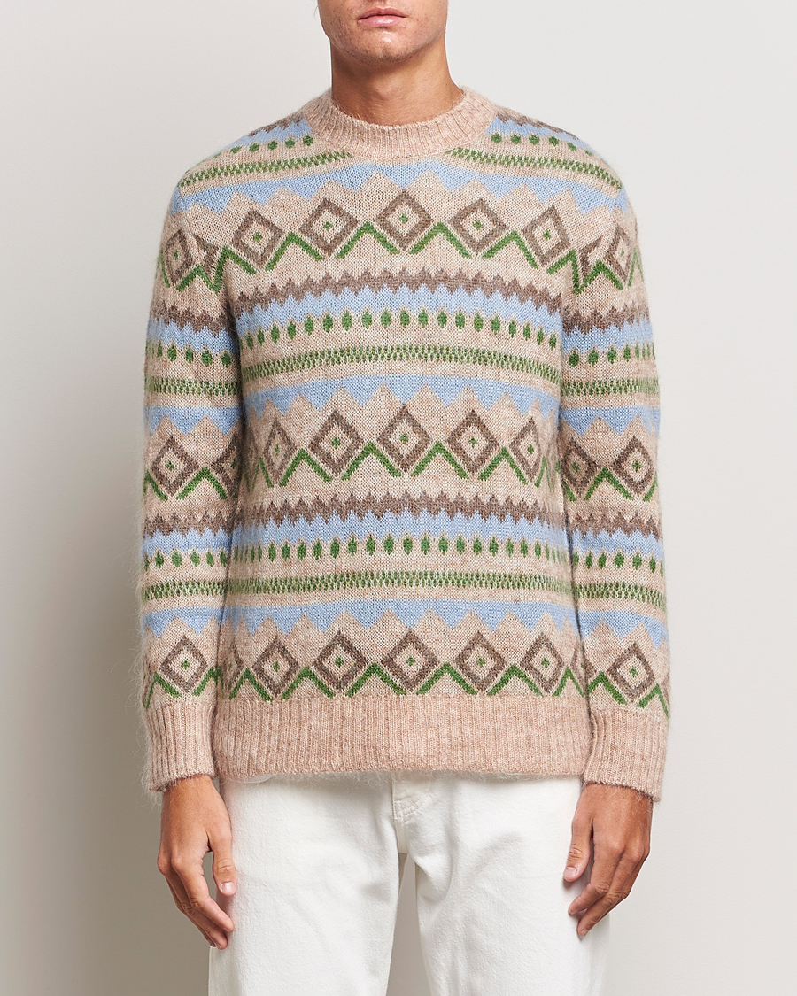Mies | Puserot | NN07 | Morgan Wool Fairisle Sweater Nature Melange