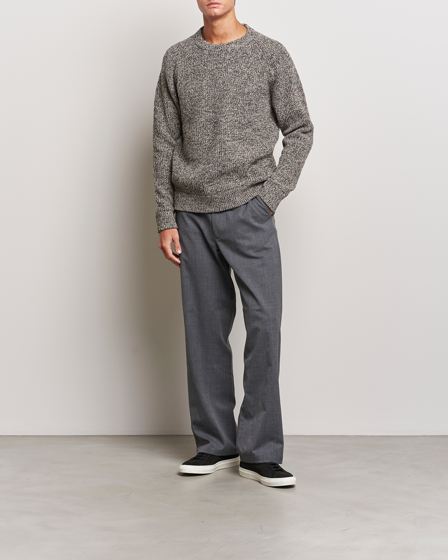 Mies | Puserot | NN07 | Jacobo Heavy Knitted Sweater Khaki Melange