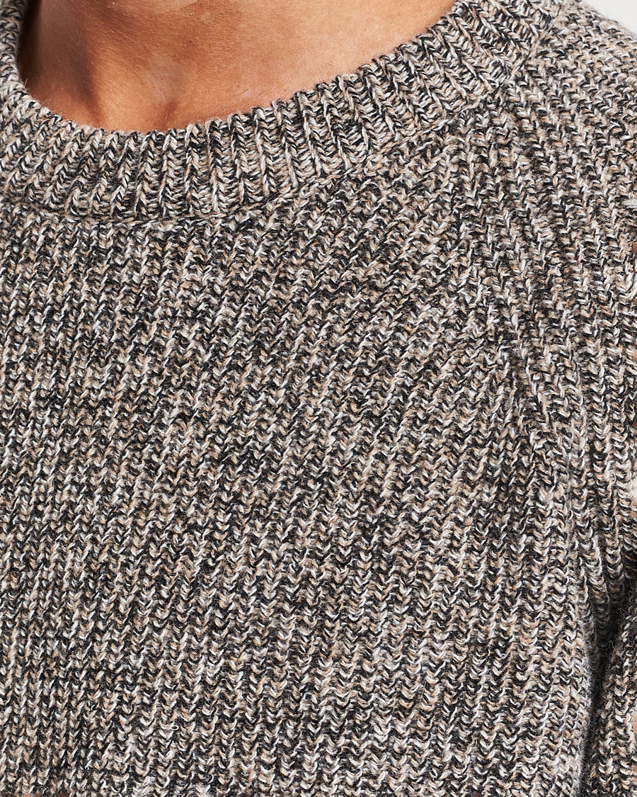 Mies | Puserot | NN07 | Jacobo Heavy Knitted Sweater Khaki Melange