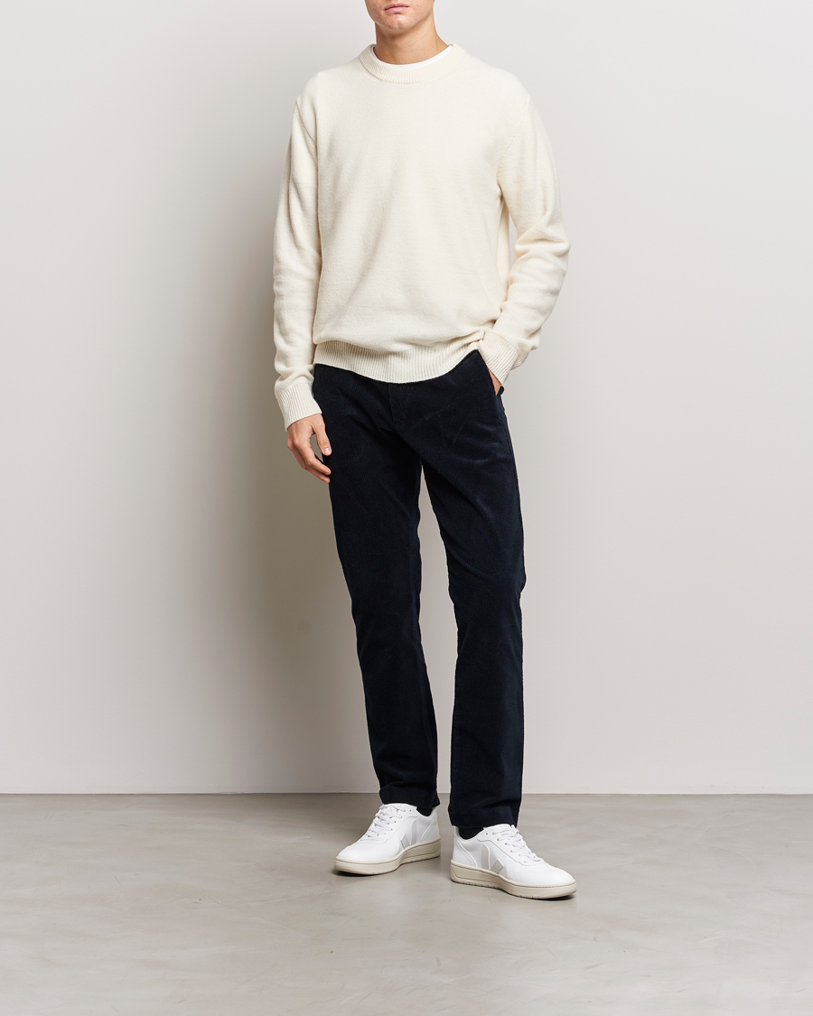 Mies | Puserot | NN07 | Nigel Lambswool Knitted Crew Neck Ecru