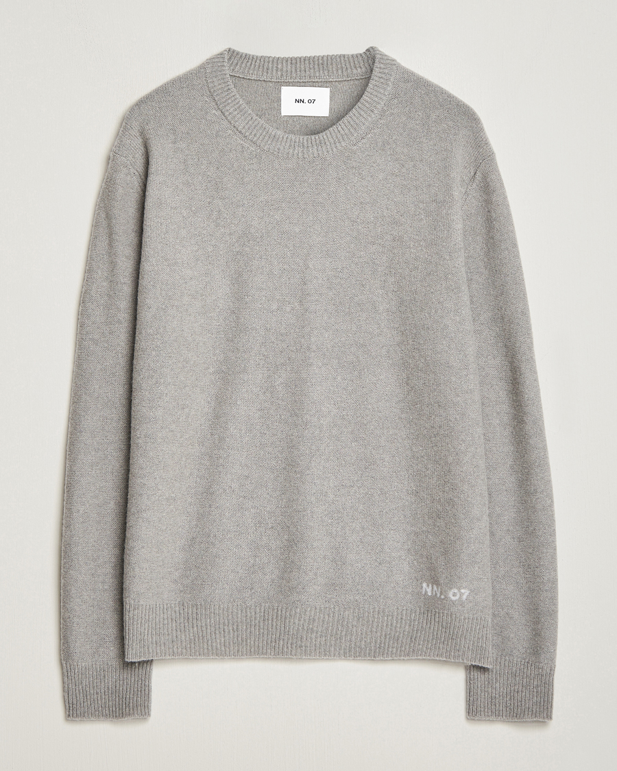 Mies | Puserot | NN07 | Nigel Lambswool Crew Neck Pullover Light Grey Melange
