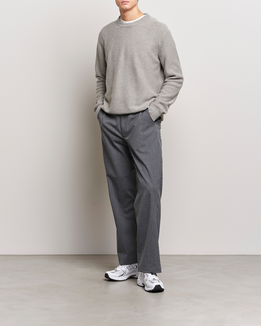 Mies | Puserot | NN07 | Nigel Lambswool Crew Neck Pullover Light Grey Melange