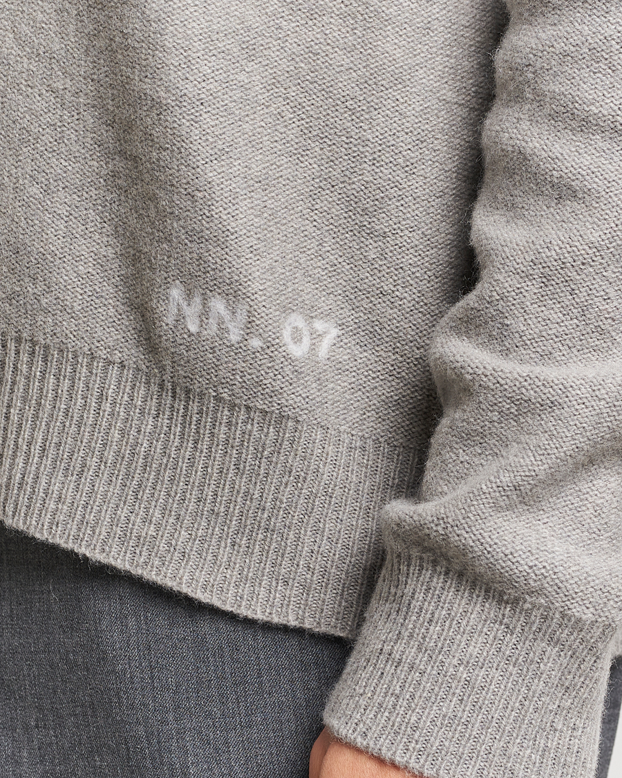 Mies | Puserot | NN07 | Nigel Lambswool Crew Neck Pullover Light Grey Melange