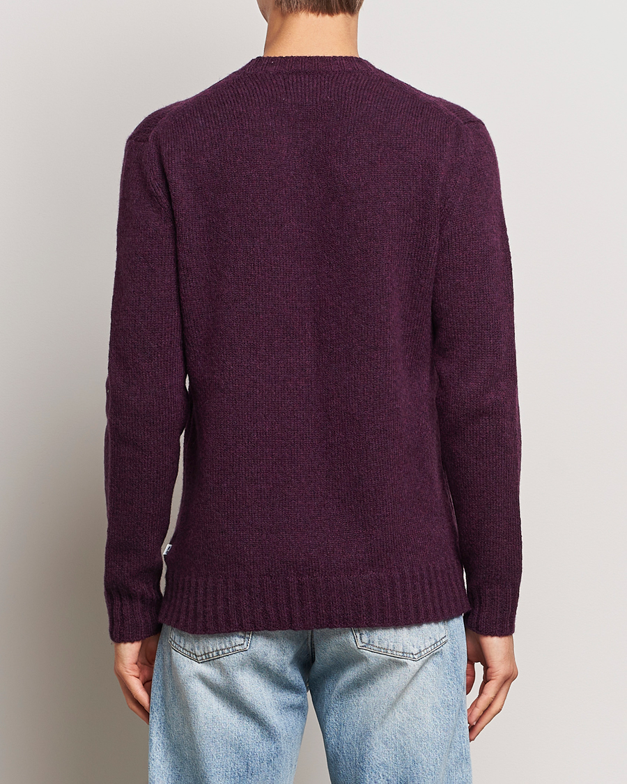 Mies | Puserot | NN07 | Lee Brushed Wool Crew Neck Plum