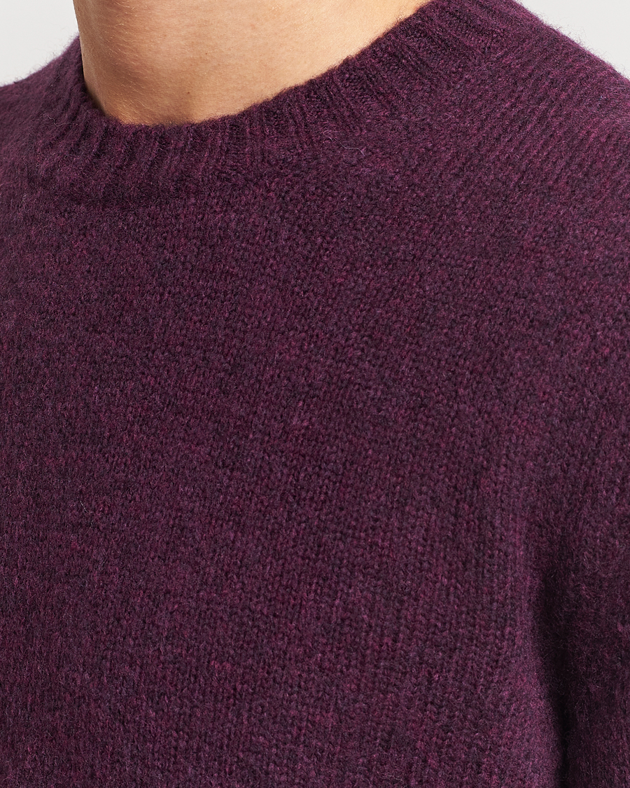 Mies | Puserot | NN07 | Lee Brushed Wool Crew Neck Plum