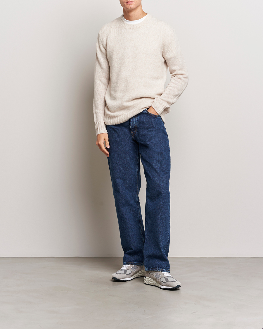 Mies | Puserot | NN07 | Lee Brushed Wool Crew Neck Oat