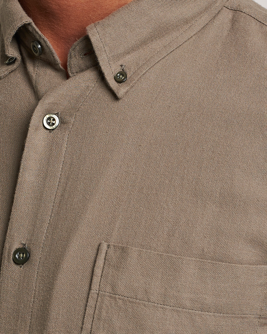 Mies | Kauluspaidat | NN07 | Arne Brushed Flannel Shirt Dark Clay
