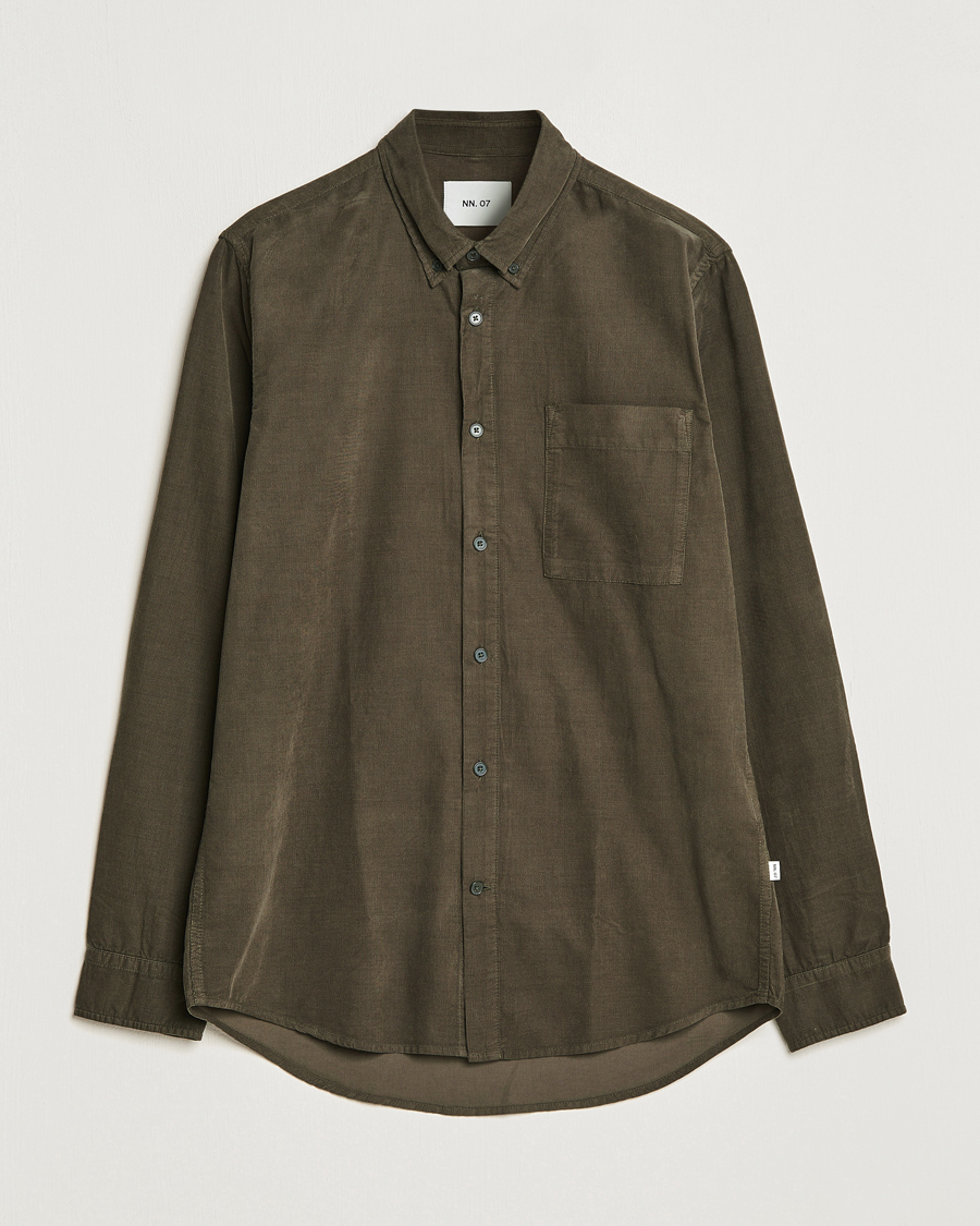Mies | Kauluspaidat | NN07 | Arne Baby Cord Shirt Dark Army