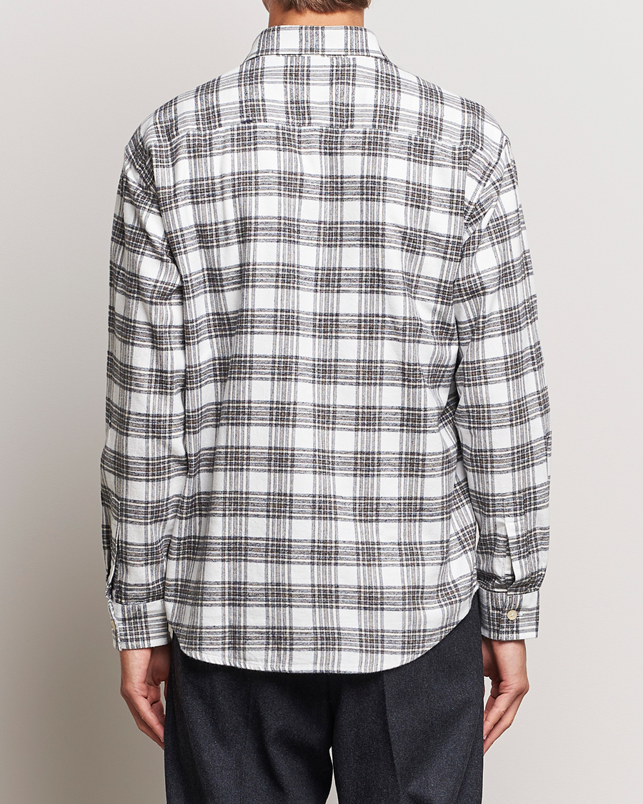 Mies | Kauluspaidat | NN07 | Deon Brushed Flannel Checked Shirt Cream/Brown