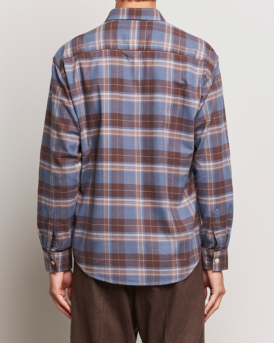 Mies | Kauluspaidat | NN07 | Deon Brushed Flannel Checked Shirt Brown/Blue